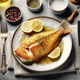 A plate of lemon herb crusted haddock